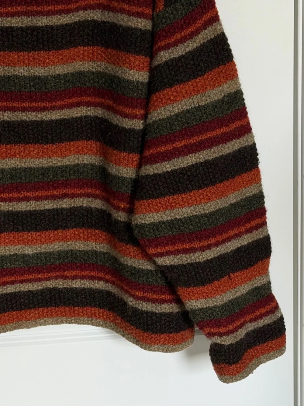 J. Crew vintage Men's 1990s grunge Striped 100% Wool Sweater XXL 39646